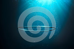 Bubble ring underwater in ocean