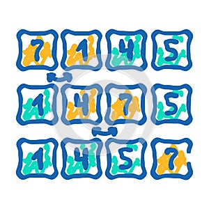 bubble sort algorithm icon doodle illustration