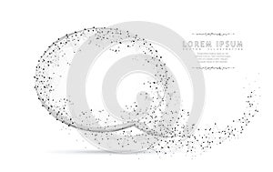 Bubble speech. Abstract polygonal wireframe mesh art. Concept illustration or background