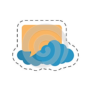 bubble speech chatting cloud cut line