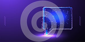 bubble, speech low poly wireframe mesh from polygonal design vector illustration