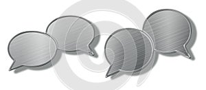 Bubble speech metal brushed and polished background
