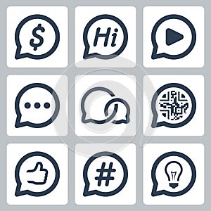 Bubble speeches concepts icon set