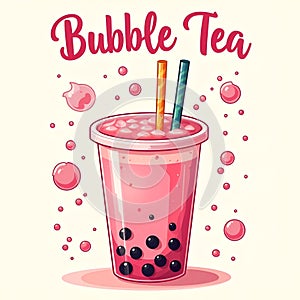 Bubble tea bubble tea bubble tea, a cup of bubble tea, pink bubble tea, pink bubble tea clipart
