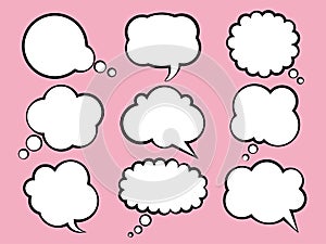 Bubble text boxes cartoon set vector eps10 illustration