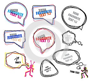 Bubble text from the line. Set the bubbles to text.