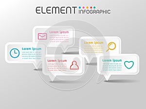 Bubble text shape elements with steps,options,processes or workflow.Business data visualization.Creative infographic template.