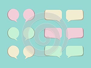 Bubble text speech pastel color vector eps 10 illustration