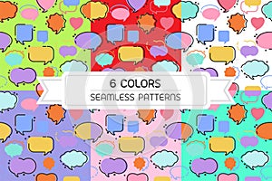 Bubble text tags seamless pattern background