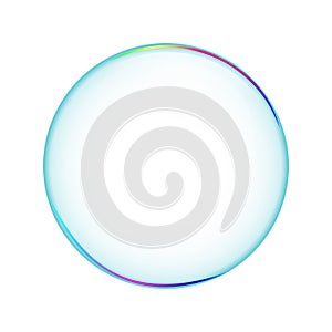 Bubble transparent, isolated soapbubble in white