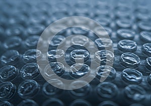 Bubble wrap texture closeup