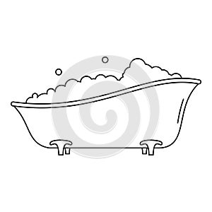 Bubblebath bathtube icon, outline style