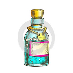 Bubbled Potion Elixir Bottle Color Vector