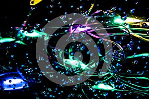 Bubbles, blur, on a black background