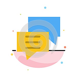 Bubbles, Chat, Customer, Discuss, Group Abstract Flat Color Icon Template