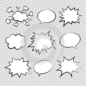 Bubbles comic style vector duddle illustration