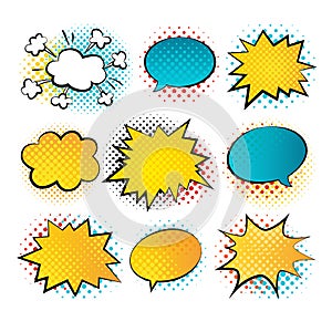 Bubbles comic style vector duddle illustration