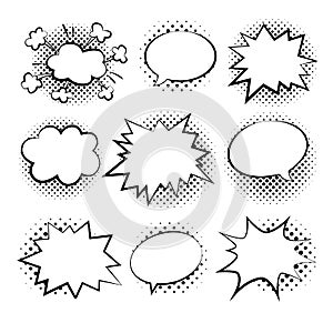 Bubbles comic style vector duddle illustration