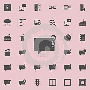 bubbles communicating with the question icon. Detailed set of Minimalistic icons. Premium quality graphic design sign. One of th