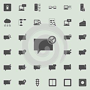 bubbles of communication with the ban icon. Detailed set of Minimalistic icons. Premium quality graphic design sign. One of the