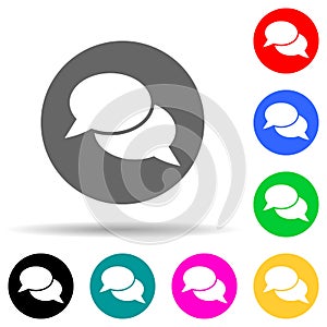 bubbles of communication in a circle multi color style icon. Simple thin line, outline vector of web icons for ui and ux, website