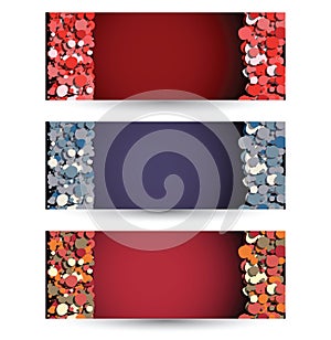 Bubbles dark banner vector