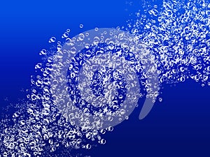 Bubbles in deep water in a chaotic motion photo