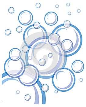 Bubbles floating in white background