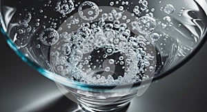 Bubbles in Glass. An Abstract Study of Light, Water, and Glass Reflections.