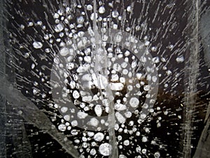 Bubbles in ice photo