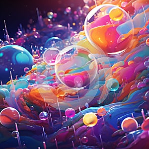 Bubbles and Lights Colorful Background Texture
