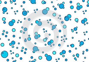 Bubbles line pattern. Seamless underwater air bubbles texture, fizzy drink or chemical water molecule. Vector oxygen