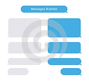 Bubbles messages chat speech vector isolated. Sms or mms bubble text. Communication elements