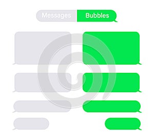 Bubbles messages chat speech vector isolated. Sms or mms bubble text. Communication elements photo