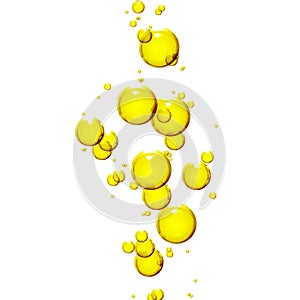 Bubbles oil or serum on white background