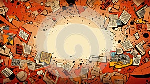 bubbles orange comic background