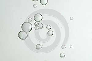 Bubbles over a grey background