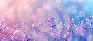 Bubbles, pink and blue abstract background