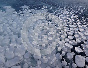 Bubbles. The purest ice. Lake Baikal photo