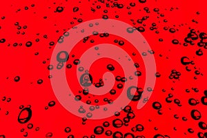 Bubbles on red background.
