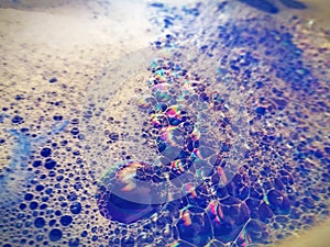 Bubbles that reflect the color of the rainbow.