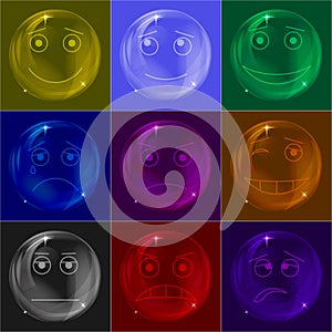 Bubbles smileys, colorful