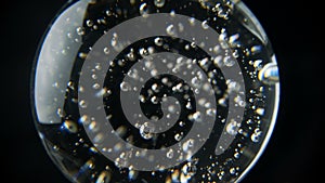 Bubbles trapped in glass orb