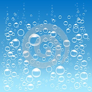 Bubbles under water vector illustration