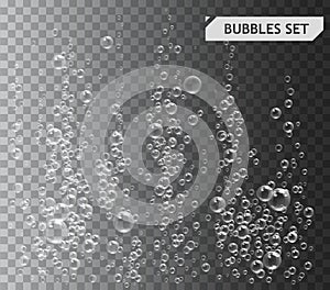 Bubbles under water vector illustration on transparent