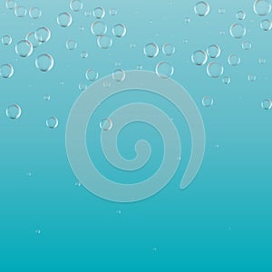 Bubbles under water vector illustration on white background