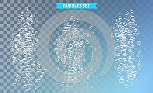 Bubbles under water vector on transparent background