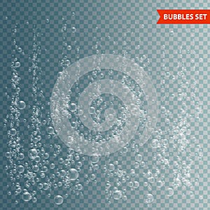 Bubbles under water vector on transparent background