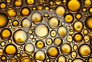 Bubbles in Water Oil beer gold Beautiful abstract