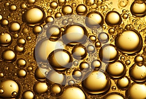 Bubbles in Water Oil beer gold Beautiful abstract